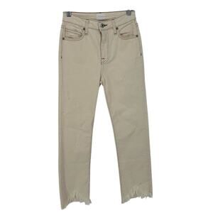 Jonathan Simkhai River High-Rise Straight Fit Jeans Ecru Size 25 Raw Hem NWT